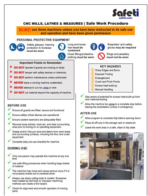 cnc machine safety precautions|cnc machine risk assessment.